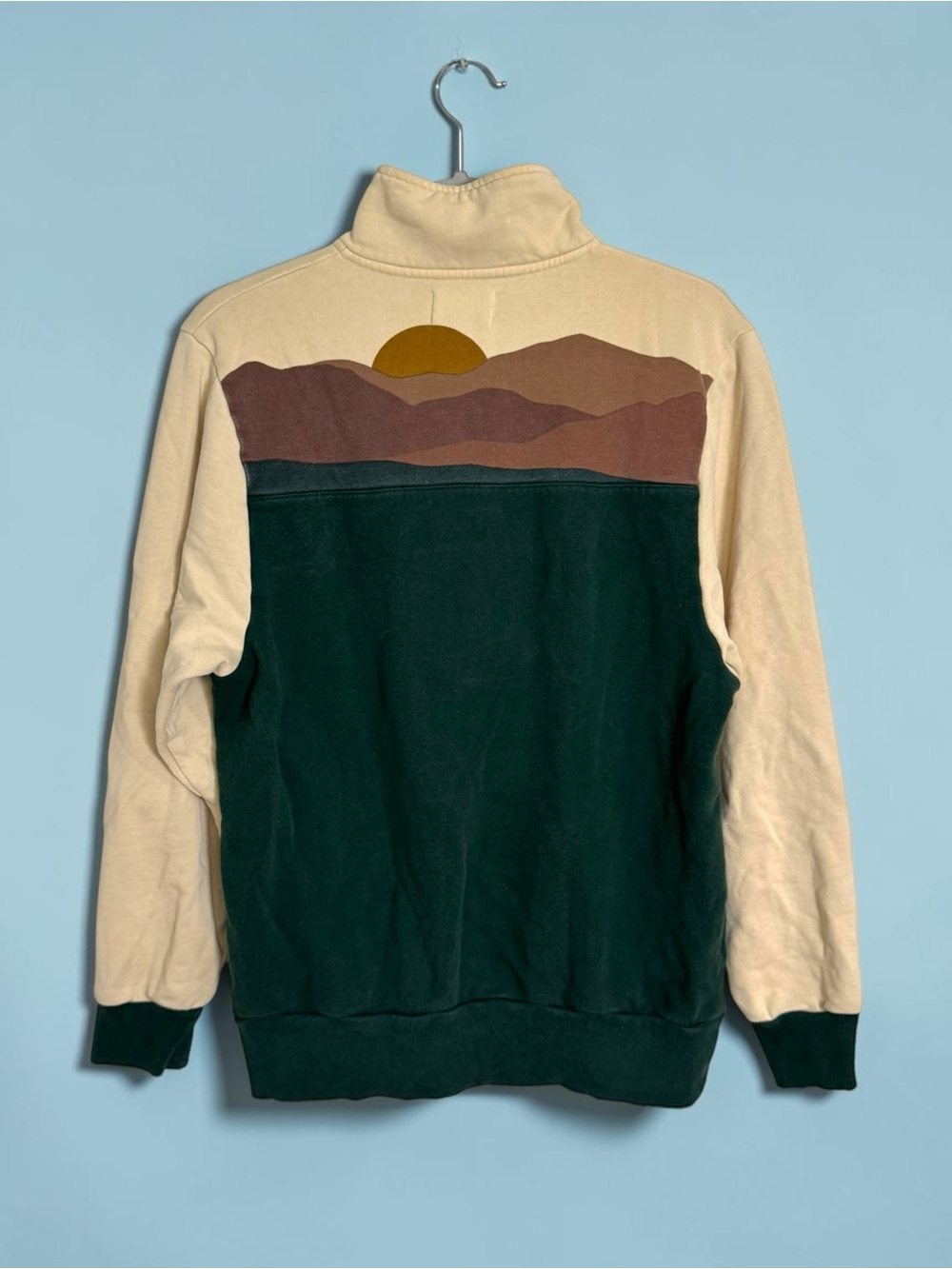 Happy Earth Organic Cotton Color-block Sunset Pullover Sweatshirt Unisex Size S